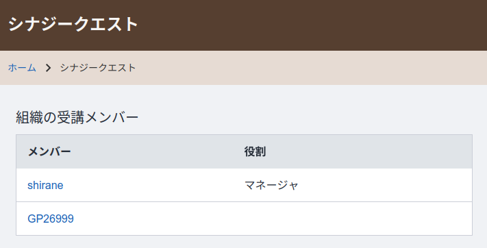 組織メンバー一覧